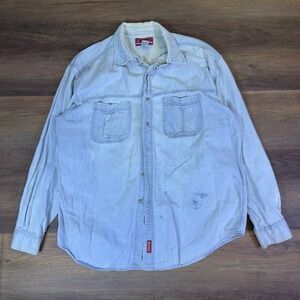 Vintage Marlboro Country Store Denim Shirt Light Wash XL Western Cotton MCS 232